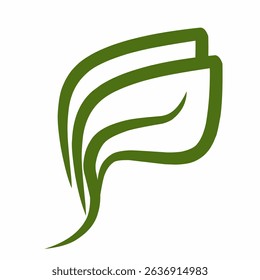 Abstract Nature Leaf Symbol in Green