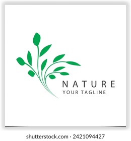 Abstract nature leaf tree growth logo design template