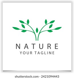 Abstraktes Logo für das Wachstum von Naturblättern, Vektorgrafik-Vorlage 
