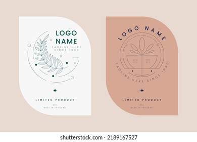 Abstract nature line logo. leaves and plants thin line. geometric and organic form style for branding and company