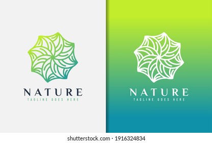 Abstract Nature Logo Based From Creative Geometric Lines. Vector Logo Illustration.