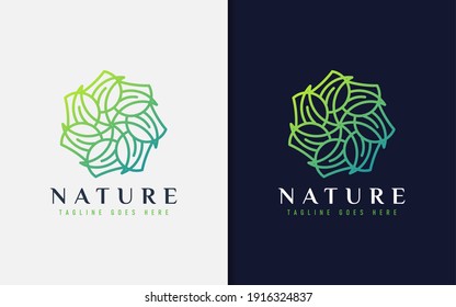 Abstract Nature Logo Based From Creative Geometric Lines. Vector Logo Illustration.