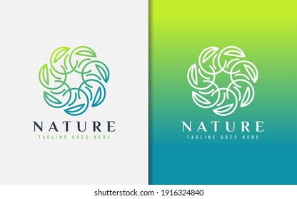 Logo De Resumen De Naturaleza Basado En Líneas Geométricas Creativas. Ilustración del logotipo del vector.