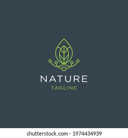 Abstract Nature Logo Based From Creative Geometric Lines. Vector Logo Illustration.
