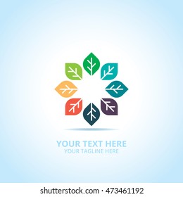 Abstract Nature logo, design concept, emblem, icon, flat logotype element for template.