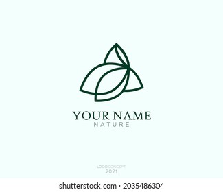 Abstract nature logo design with leaf for modern identity, emblem or symbol. Vector