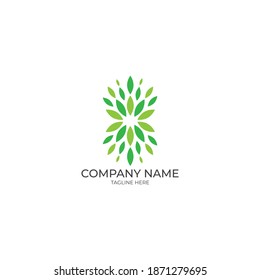 abstract nature logo design vector template stock image