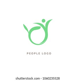 Abstract nature logo icon vector design. healthy food, ecology, spa, business, diet vector logo. Editable Design. Happy people with leafl logo. Fitness, sport web icon.