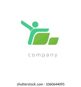 Abstract nature logo icon vector design. healthy food, ecology, spa, business, diet vector logo. Graphic Design Editable Design. Happy people with leafl logo. Fitness, sport web icon.