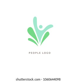 Abstract nature logo icon vector design. healthy food, ecology, spa, business, diet vector logo. Graphic Design Editable Design. Happy people with leafl logo. Fitness, sport web icon.