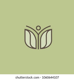 Abstract nature logo icon vector design. healthy food, ecology, spa, business, diet vector logo. Graphic Design Editable Design. Happy people with leafl logo. Fitness, sport web icon.
