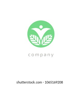 Abstract nature logo icon vector design. healthy food, ecology, spa, business, diet vector logo. Editable Design. Happy people with leafl logo. Fitness, sport web icon.
