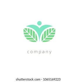 Abstract nature logo icon vector design. healthy food, ecology, spa, business, diet vector logo. Editable Design. Happy people with leafl logo. Fitness, sport web icon.