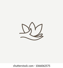Abstract nature logo icon vector design. healthy food, ecology, spa, business, diet vector logo.  Happy people with leafl logo. Flower web icon.