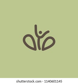 Abstract nature logo icon vector design. Healthy eco food, ecology, spa, business, diet , yoga, Environment day vector logo. Editable Design. Happy people with leaf logo. Fitness, sport web icon.