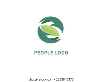 Abstract nature logo icon vector design. Healthy eco food, ecology, spa, business, diet , yoga, Environment day vector logo. Happy people with leaf logo. Fitness, sport web icon.