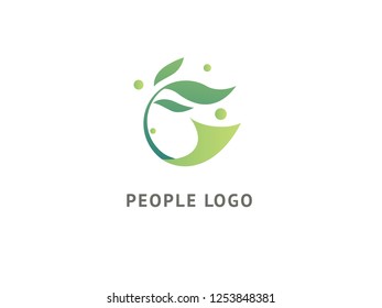 Abstract nature logo icon vector design. Healthy eco food, ecology, spa, business, diet , yoga, Environment day vector logo. Happy people with leaf logo. Fitness, sport web icon.