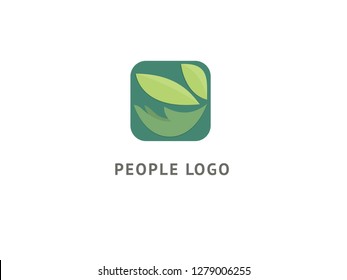 Abstract nature logo icon vector design. Healthy eco food, ecology, spa, business, diet , yoga, Environment day vector logo. Editable Design. Happy people with leaf logo. Fitness, sport web icon.