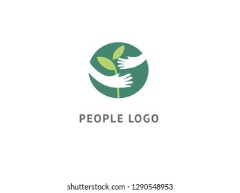Abstract nature logo icon vector design. Healthy eco food, ecology, spa, business, diet , yoga, Environment day vector logo. Editable Design. Happy people with leaf logo. Fitness, sport web icon.
