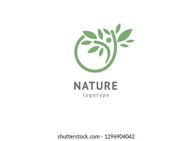 Abstract nature logo icon vector design. Healthy eco food, ecology, spa, business, diet , yoga, Environment day vector logo. Editable Design. Happy people with leaf logo. Fitness, sport web icon.