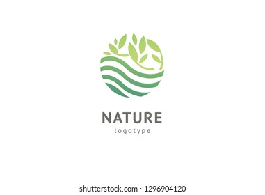 Abstract nature logo icon vector design. Healthy eco food, ecology, spa, business, diet , yoga, Environment day vector logo. Editable Design. Happy people with leaf logo. Fitness, sport web icon.