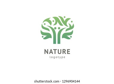 Abstract nature logo icon vector design. Healthy eco food, ecology, spa, business, diet , yoga, Environment day vector logo. Editable Design. Happy people with leaf logo. Fitness, sport web icon.
