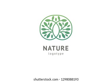 Abstract nature logo icon vector design. Healthy eco food, ecology, spa, business, diet , yoga, Environment day vector logo. Editable Design. Happy people with leaf logo. Fitness, sport web icon.