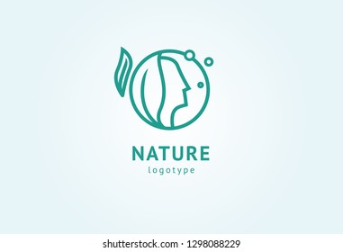 Abstract nature logo icon vector design. Healthy eco food, ecology, spa, business, diet , yoga, Environment day vector logo. Editable Design. Happy people with leaf logo. Fitness, sport web icon.