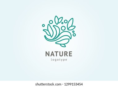 Abstract nature logo icon vector design. Healthy eco food, ecology, spa, business, diet , yoga, Environment day vector logo. Editable Design. Happy people with leaf logo. Fitness, sport web icon.