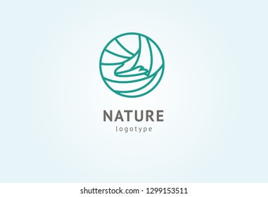 Abstract nature logo icon vector design. Healthy eco food, ecology, spa, business, diet , yoga, Environment day vector logo. Editable Design. Happy people with leaf logo. Fitness, sport web icon.