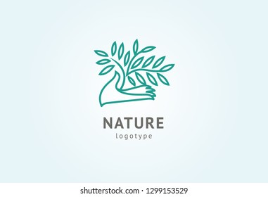 Abstract nature logo icon vector design. Healthy eco food, ecology, spa, business, diet , yoga, Environment day vector logo. Editable Design. Happy people with leaf logo. Fitness, sport web icon.