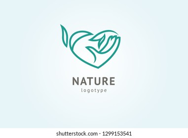 Abstract nature logo icon vector design. Healthy eco food, ecology, spa, business, diet , yoga, Environment day vector logo. Editable Design. Happy people with leaf logo. Fitness, sport web icon.