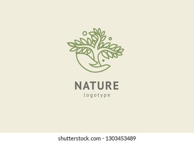 Abstract nature logo icon vector design. Healthy eco food, ecology, spa, business, diet , yoga, Environment day vector logo. Editable Design. Happy people with leaf logo. Fitness, sport web icon.