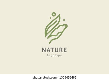 Abstract nature logo icon vector design. Healthy eco food, ecology, spa, business, diet , yoga, Environment day vector logo. Editable Design. Happy people with leaf logo. Fitness, sport web icon.