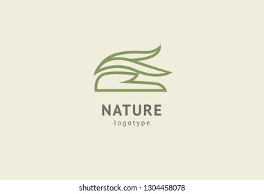 Abstract nature logo icon vector design. Healthy eco food, ecology, spa, business, diet , yoga, Environment day vector logo. Editable Design. Happy people with leaf logo. Fitness, sport web icon.