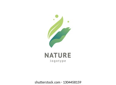 Abstract nature logo icon vector design. Healthy eco food, ecology, spa, business, diet , yoga, Environment day vector logo. Editable Design. Happy people with leaf logo. Fitness, sport web icon.