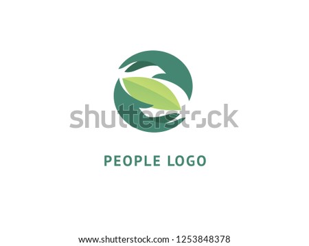 Abstract nature logo icon vector design. Healthy eco food, ecology, spa, business, diet , yoga, Environment day vector logo. Happy people with leaf logo. Fitness, sport web icon.