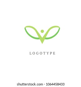 Abstract nature logo vector design. Healthy food, ecology, spa, business, diet vector logo. Design Editable Design. Happy people with leaf logo. Fitness, sport web icon.