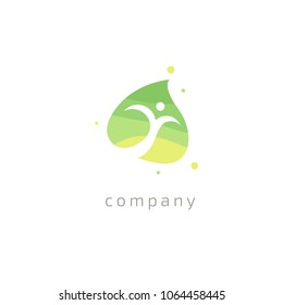 Abstract nature logo vector design. Healthy food, ecology, spa, business, diet vector logo. Design Editable Design. Happy people with leaf logo. Fitness, sport web icon.