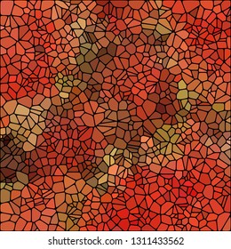 abstract nature marble plastic stony mosaic tiles texture background with black grout - red orange green khaki brown colors