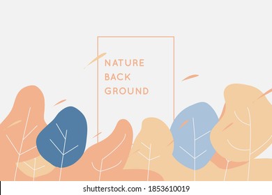 Abstract nature minimal cartoon tone. vector and background season spring of the leaves and wind. design season by esp10.