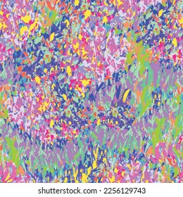 Abstract nature painting seamless pattern, impressionist painting pattern, digital brush stroke painting illustration, abstract brush stroke textile Illustration, nature painting wallpaper background
