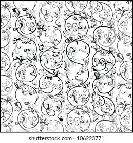 Abstract Nature Pattern - Curly Floral Vine