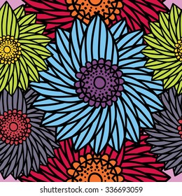 Abstract Nature Pattern with flowers. Endless pattern can be used for wallpaper, pattern fills, web page background, surface textures.