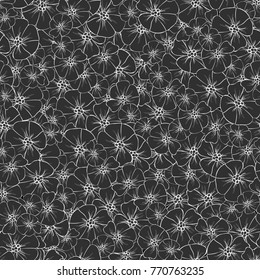 Abstract Nature Pattern with flowers. Monochrome. Endless pattern can be used for wallpaper, pattern fills, web page background, surface textures. Vector illustration 