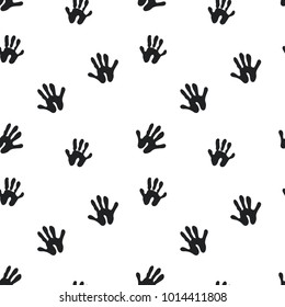 Abstract Nature Pattern with hands. Monochrome. Endless pattern can be used for wallpaper, pattern fills, web page background, surface textures.
