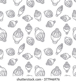 Abstract Nature Pattern with plants, flowers.