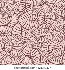 Abstract Nature Pattern with plants, flowers. Endless pattern can be used for wallpaper, pattern fills, web page background, surface textures.