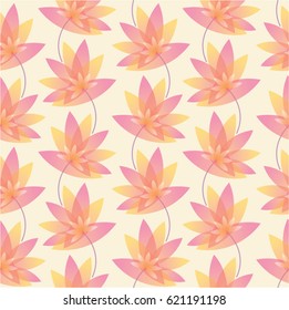 Abstract Nature Pattern with plants, flowers. Endless pattern can be used for wallpaper, pattern fills, web page background, surface textures.