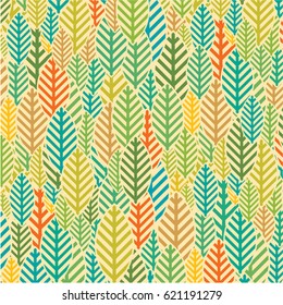Abstract Nature Pattern with plants, flowers. Endless pattern can be used for wallpaper, pattern fills, web page background, surface textures.
